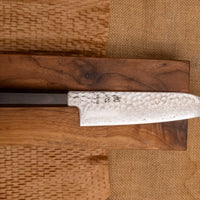 Hayabusa Santoku VG-10 Tsuchime Damascus Ebony 180mm (7.1")