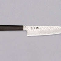 Hayabusa Santoku VG-10 Tsuchime Damascus Ebony 180mm (7.1")