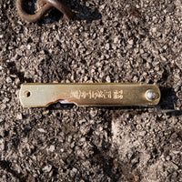 Higonokami is the most famous Japanese pocket knife and enjoys the same fame worldwide as the Swiss army knife. It is a small, lightweight, and durable pocket knife of simple design, suitable for versatile use. The BRASS version is made of quality, traditional Japanese Aogami #1 blue steel, hardened to around 62 HRC.