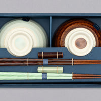 KURABI Mino Bowl and Chopstick Gift Set — Japanese Mino Ware Yusai