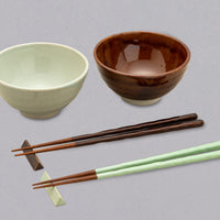 KURABI Mino Bowl and Chopstick Gift Set — Japanese Mino Ware Yusai