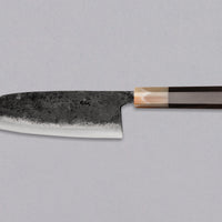 Kurogane Santoku Aogami #2 Kuro-uchi Ébano Búfalo Loiro 165mm (6.5")