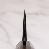 Discover the Kurokaze Ryo-Deba Aogami #2 Kuro-uchi 165mm – a robust, double-bevel deba knife crafted for fish enthusiasts and chefs alike. Unlike traditional single-bevel debas, this Ryo-Deba is easier to sharpen and ideal for tackling tough tasks, from slicing through large fish bones to handling chicken. Designed with a symmetrical blade, it’s perfect for both right- and left-handed users. Built for serious kitchen work, this durable knife is a must-have for professionals and skilled home cooks, especiall