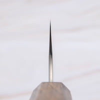 Kurosaki Gyuto Gekko VG-XEOS Migaki 210mm (8.3")_3 Kurosaki Gyuto from the Gekko line is made by master blacksmith Yu Kurosaki. The minimalistic, lightweight, perfectly balanced blade is treated to a high polish − hence the name Gekkō (月光) which means moonlight in Japanese. VG-XEOS steel (61 HRC), which has excellent resistance to wear and corrosion.