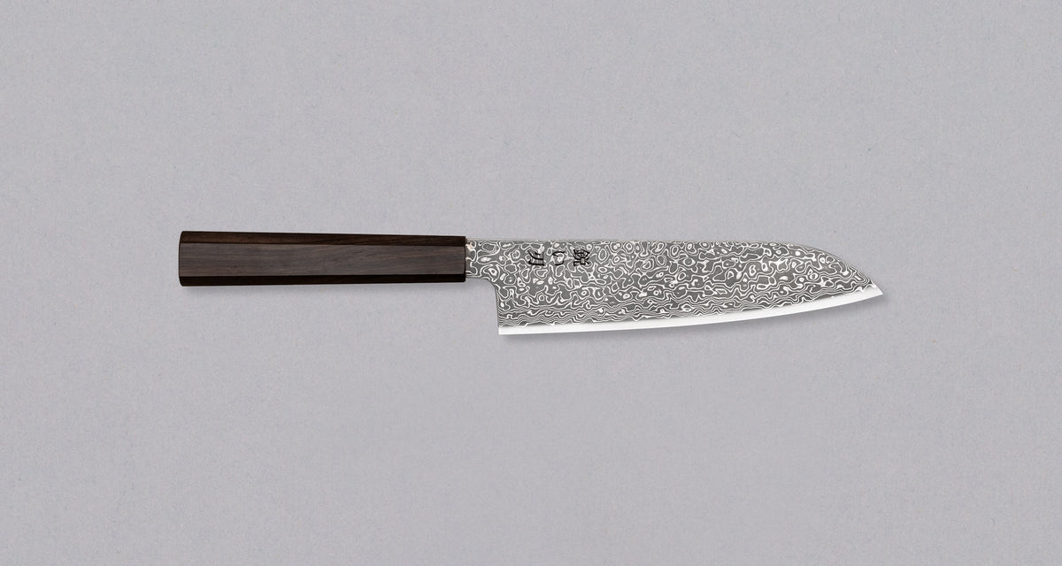 Kurozome Santoku VG-10 Nickel Damascus 180mm (7.1