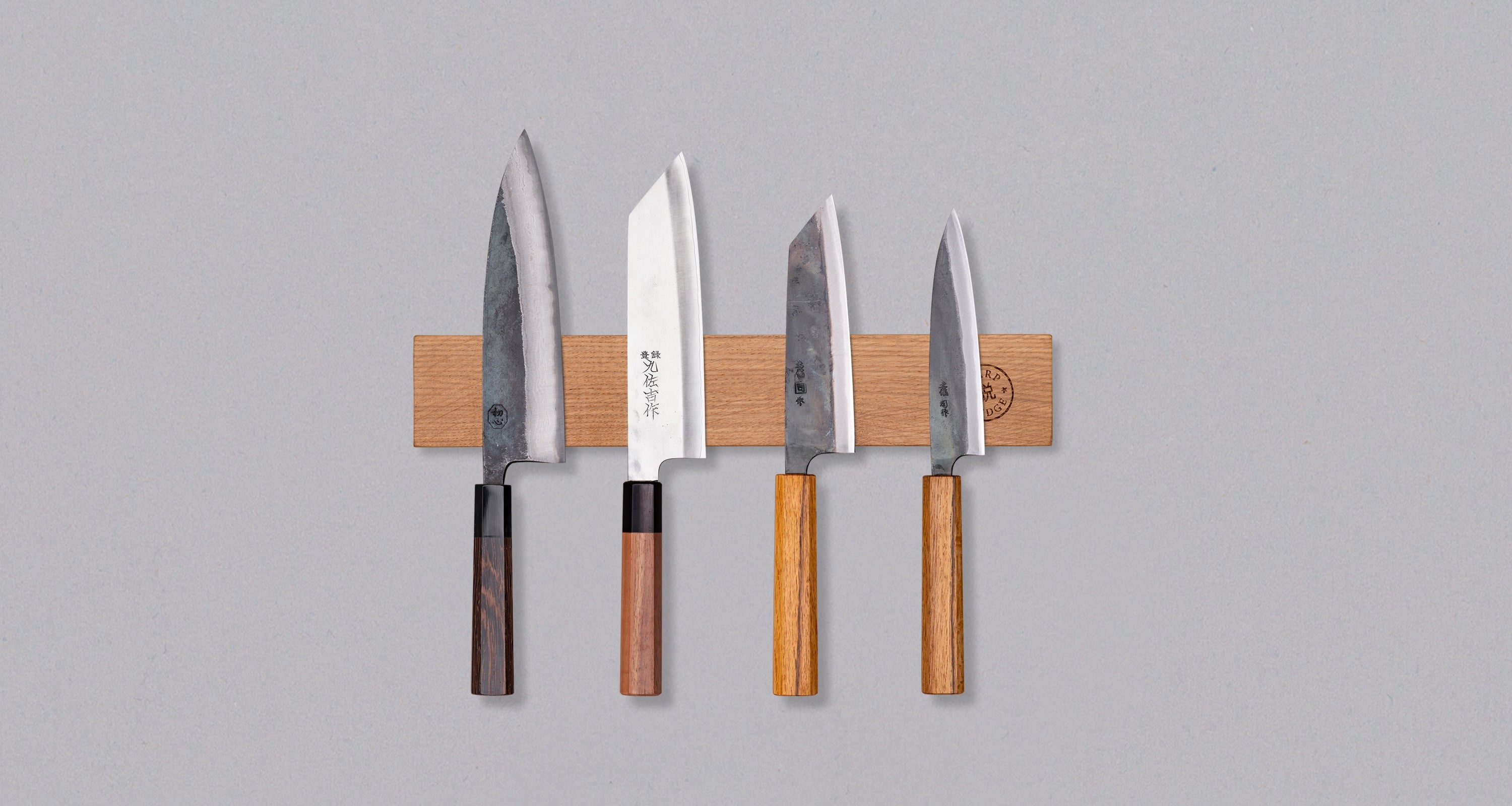 Wooden Magnetic Knife Holder Knife Block Wood and Leather Magnetic