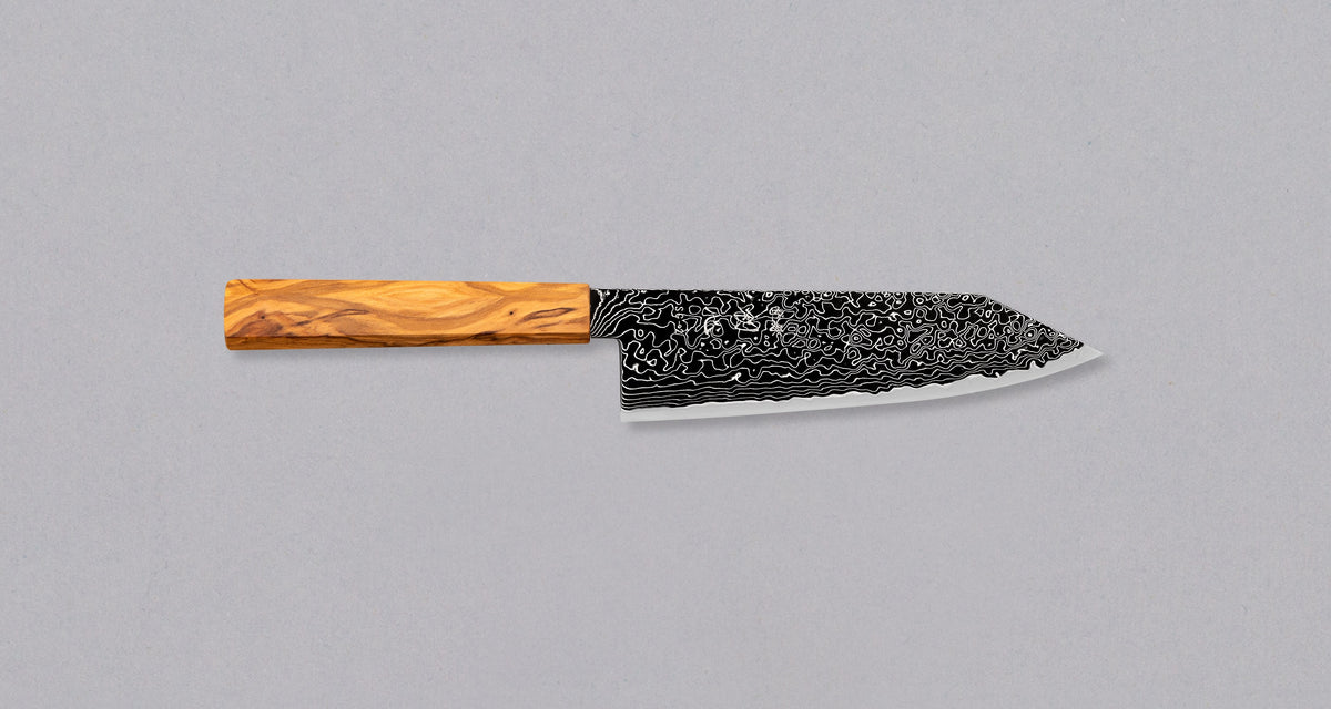 Hatsukokoro Mercury Bunka Kurozome Damascus 180mm (7.1