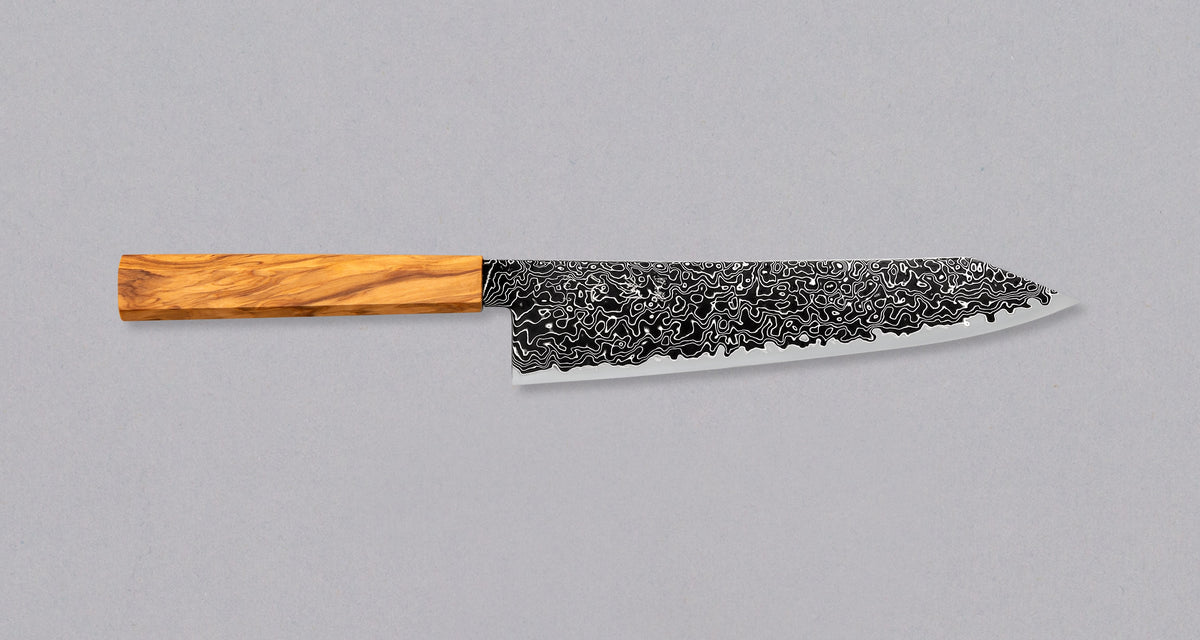 Hatsukokoro Mercury Kiri-Gyuto Kurozome Damascus 210mm (8.3