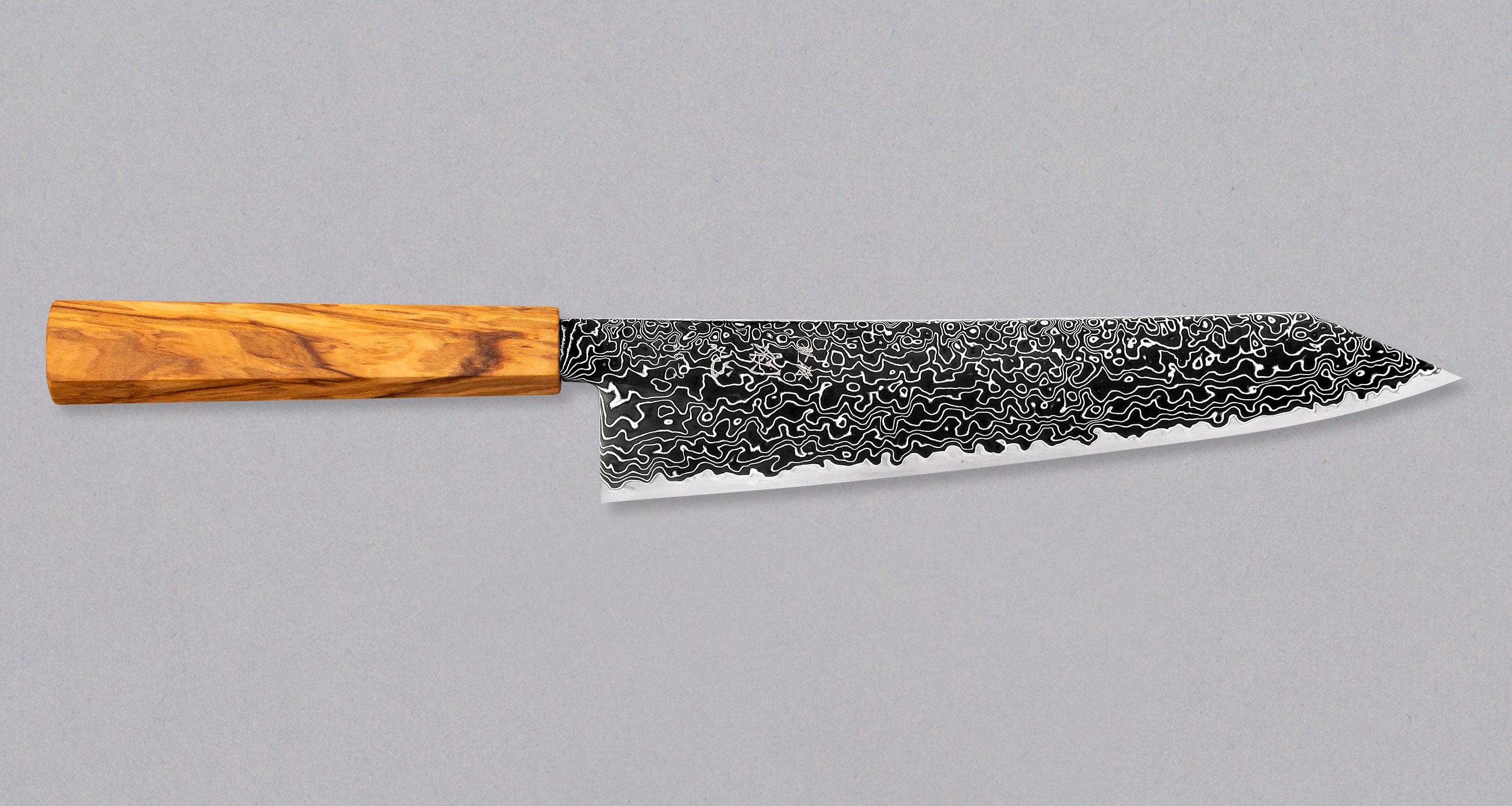 ろくろくびm3KURO-MDF Hatsukokoro Mercury Kiri-Gyuto Kurozome Damascus 240mm (9.4