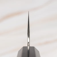 Knife choil. Nigara Gyuto VG-10 Damascus Tsuchime 210mm (8.2") is a multi-purpose Japanese kitchen knife, suitable for preparing meat, fish, and vegetables. VG-10 stainless steel ensures a fine sharpness with little to no maintenance. As such, the knife is also suitable as a first Japanese knife or gift. Fitted with an ebony handle.