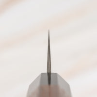 Knife choil. Nigara Kiritsuke Petty SG2 Damascus 120mm is a Japanese kitchen knife suitable for smaller cutting tasks. It's adorned with a raindrop damascus pattern and fitted with a wenge wood handle. Its SG2 powder steel core ensures long-lasting sharpness with little to no maintenance, as the steel resists corrosion very well.