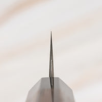 Knife choil. Nigara Kiritsuke Petty SG2 Damascus 150mm is a Japanese kitchen knife suitable for smaller cutting tasks. It's adorned with a raindrop damascus pattern and fitted with a wenge wood handle. Its SG2 powder steel core ensures long-lasting sharpness with little to no maintenance, as the steel resists corrosion very well.