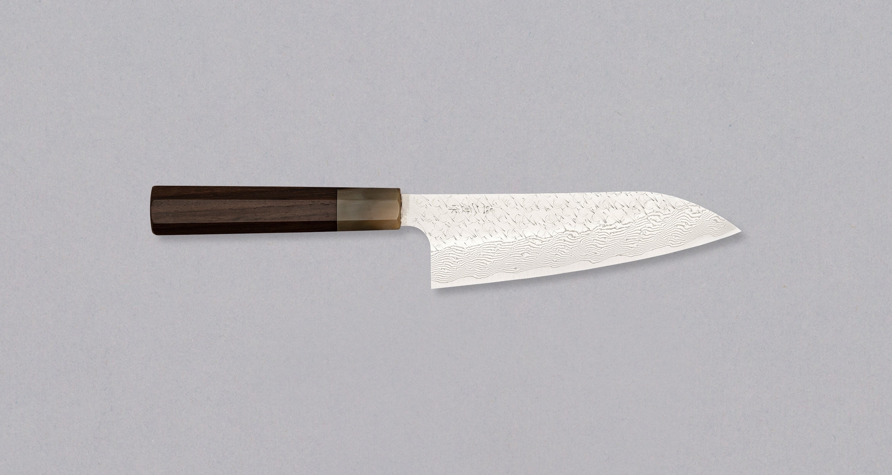 Nigara Santoku STRIX Damascus Tsuchime Wa Rosewood 180mm (7.1
