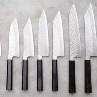 Nigara VG-10 Damascus Tsuchime line of knives.