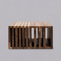 SharpEdge knife holders are entirely handmade from walnut wood by the Slovenian carpenter Simon Žvanut (Monoles). The knife holder is suitable for storing up to 10 kitchen knives of various sizes and is coated with high-quality wood oil based on natural oils enriched with quality resins and waxes.