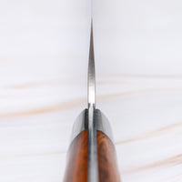 Knife choil. Saji Gyuto SRS13 Tsuchime 240mm (9.4") is a multi-purpose Japanese kitchen knife, suitable for preparing meat, fish, and vegetables. It’s a truly out-of-this-world piece of knifemaking. Its heart was forged out of SRS13, a high-speed powder steel, renowned for its high hardness and excellent corrosion resistance.