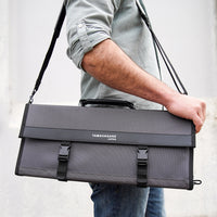 Tamahagane knife bag is an excellent choice for professional chefs and enthusiastic home cooks, who want to hold on to their knives at all times and be ready for cooking adventures, wherever the path takes them. The bag contains 17 separate spaces for kitchen knives and other cooking utensils.