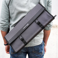 Tamahagane knife bag is an excellent choice for professional chefs and enthusiastic home cooks, who want to hold on to their knives at all times and be ready for cooking adventures, wherever the path takes them. The bag contains 17 separate spaces for kitchen knives and other cooking utensils.