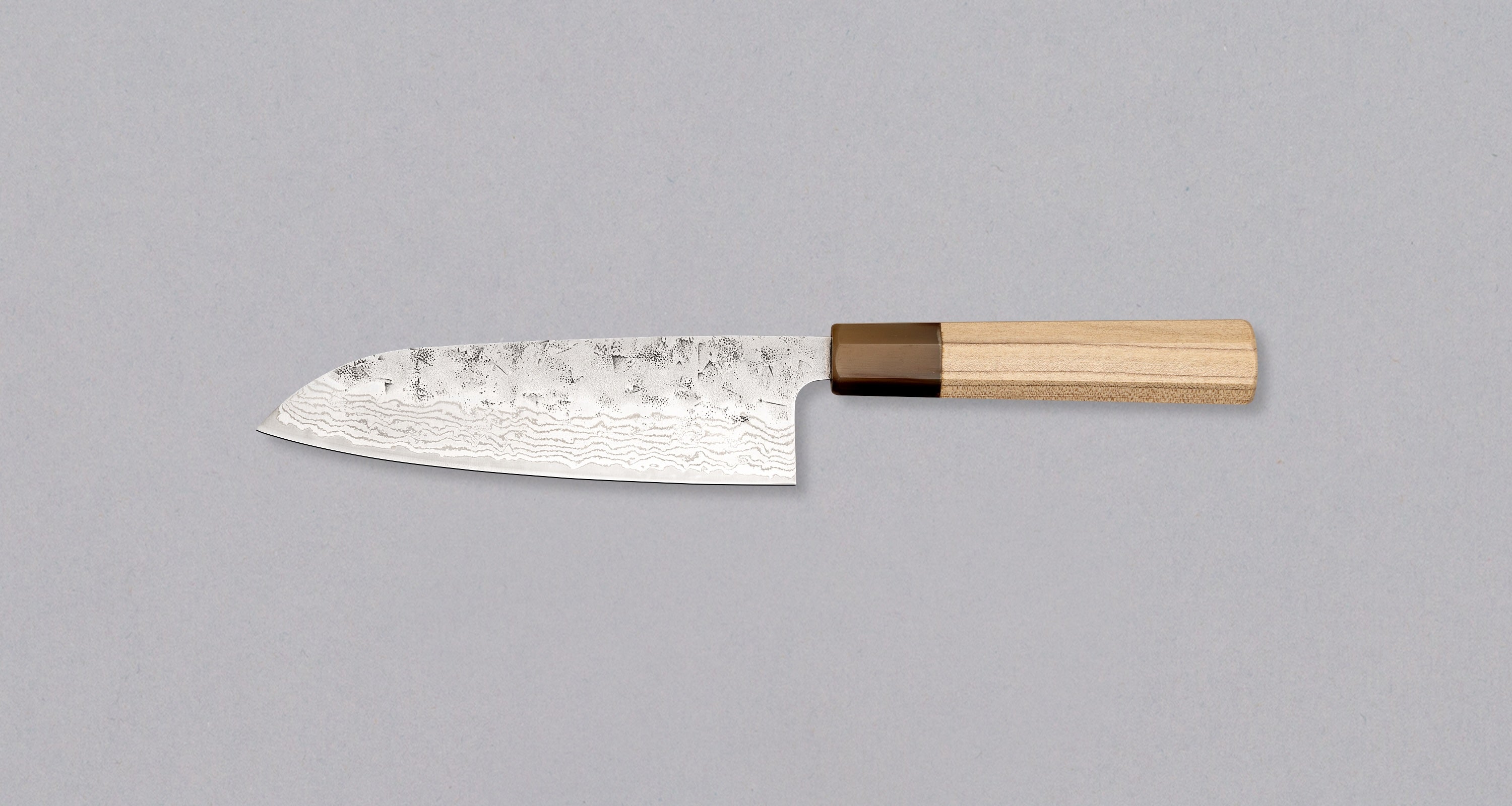 Tsunehisa Santoku Swedish Steel Damascus Washiji 165mm (6.5
