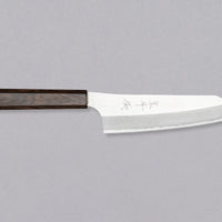 Kurosaki Bunka Gekko from the Gekko line is the work of a talented master blacksmith Yu Kurosaki. The minimalistic, lightweight, perfectly balanced blade is treated to a high polish. The knife features new VG-XEOS steel (61 HRC), which has excellent resistance to wear and corrosion, and is fitted with an oak handle.