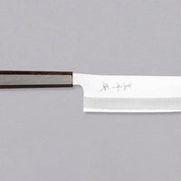Kurosaki Nakiri Gekko from the Gekko line is the work of a talented master blacksmith Yu Kurosaki. The minimalistic, lightweight, perfectly balanced blade is treated to a high polish. The knife features new VG-XEOS steel (61 HRC), which has excellent resistance to wear and corrosion, and is fitted with an oak handle.