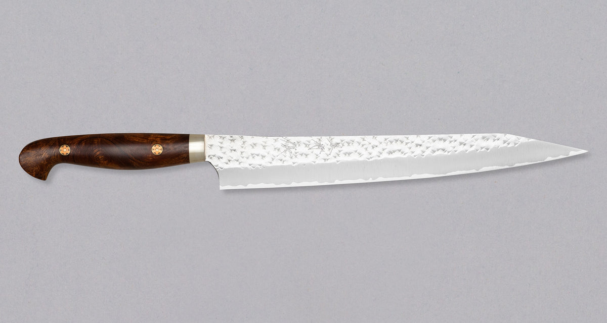 超希少 石垣キュー Ishigaki Cues 伝説の紋章インレイ 真鍮ピン Yu Kurosaki Sujihiki Senko Ei SG2 240mm (9.4