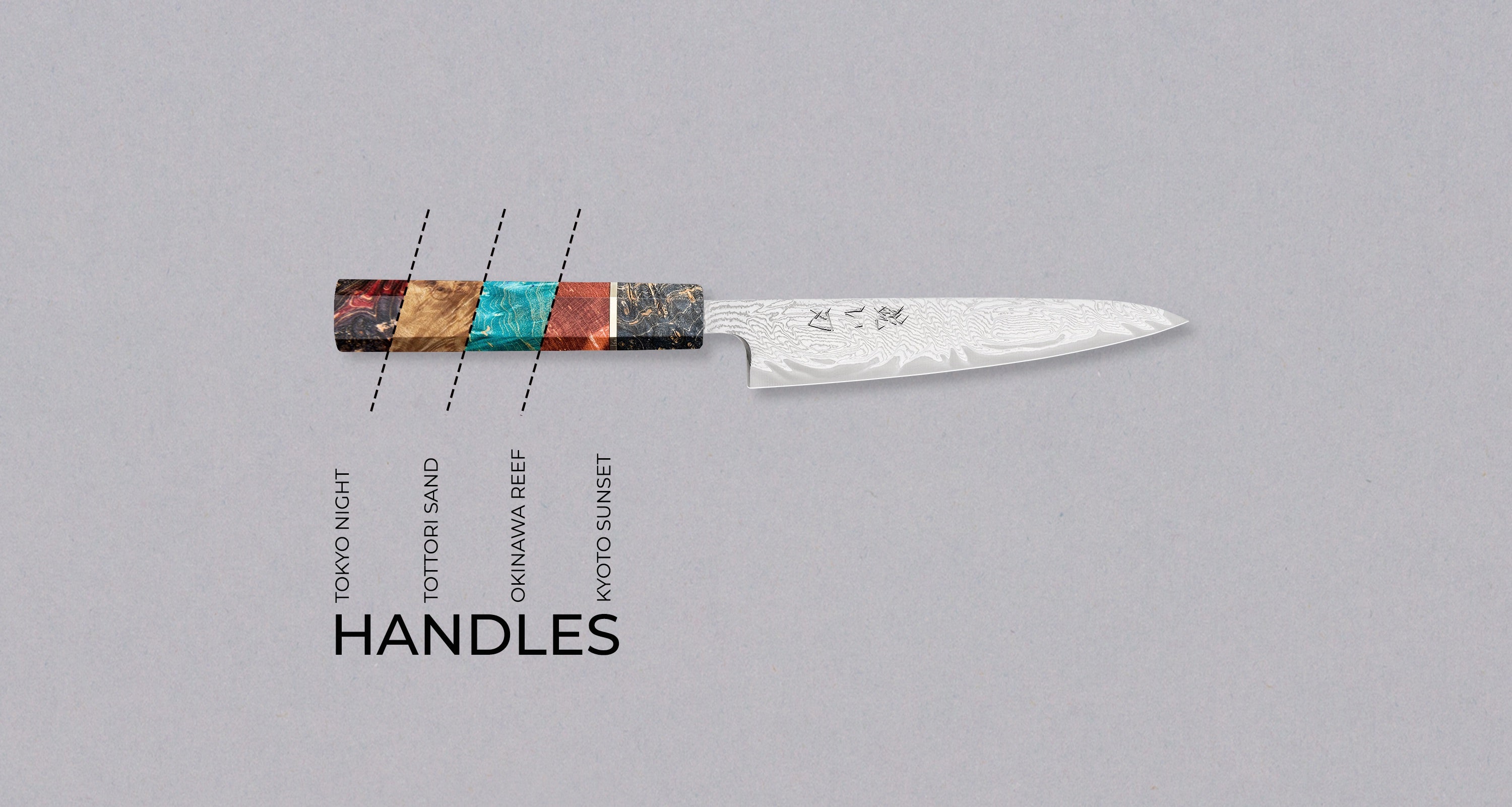 Damascus Knife, Acid Etched with Wood Handle — Heart Horse