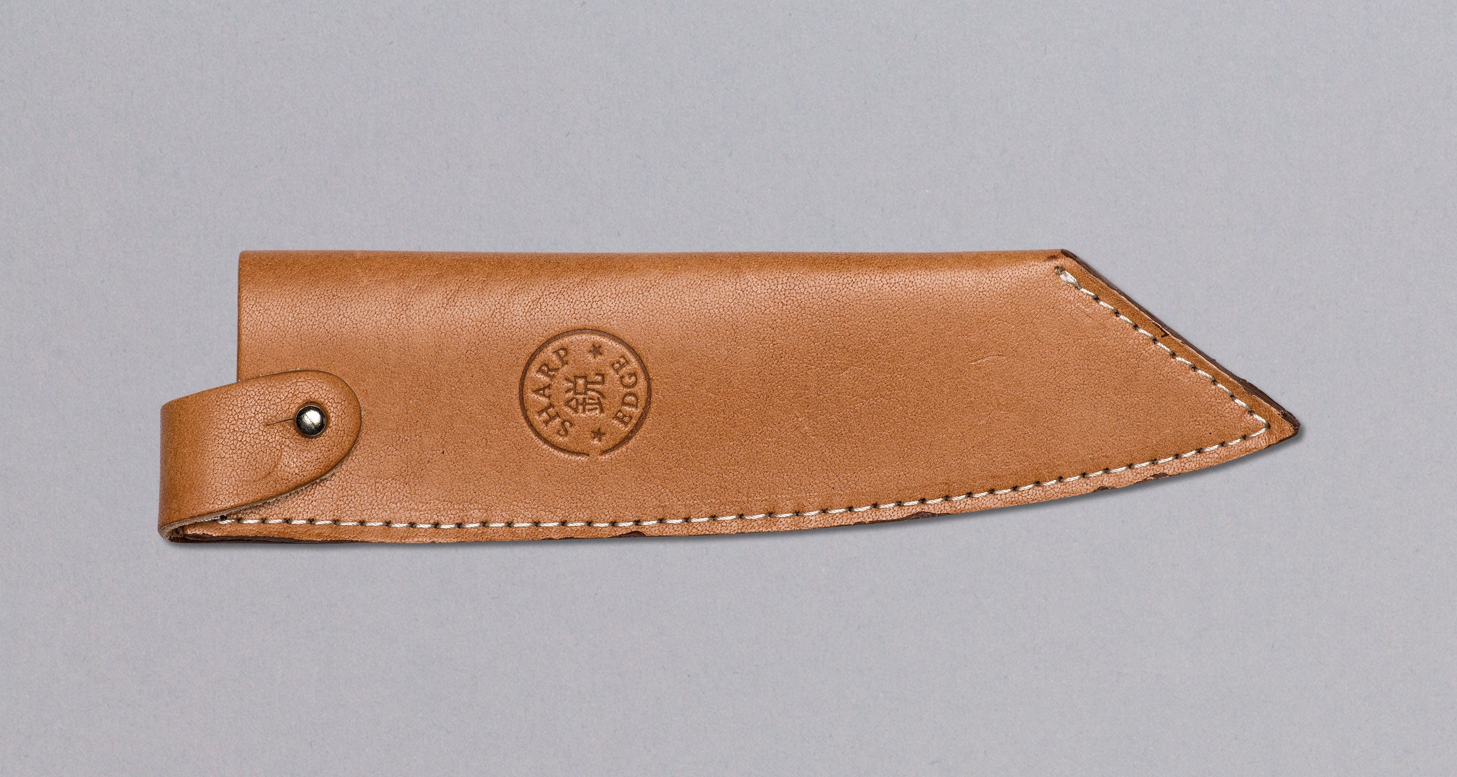 Natural Leather Knife Cover Saya Sheath Chef Knife(Gyuto) 270mm [Brass  Button]