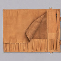 SharpEdge Chef's Leather Knife Roll [light brown] / holds 10 knives_6