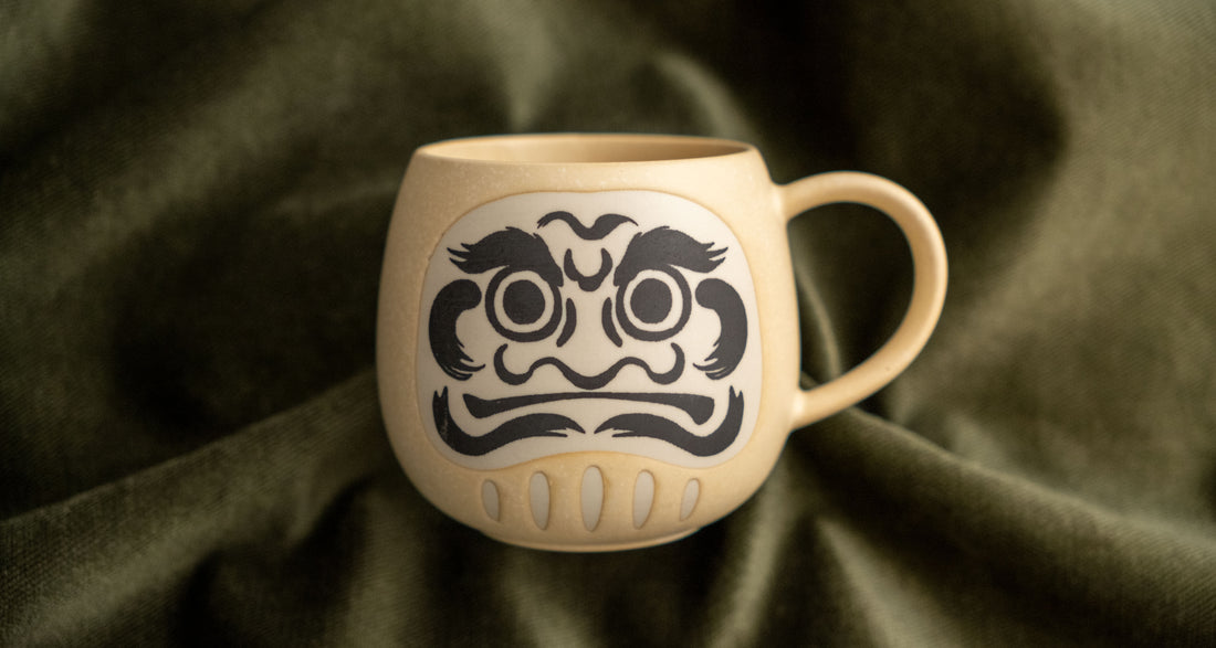 Mino Japanese Daruma Mug [beige]