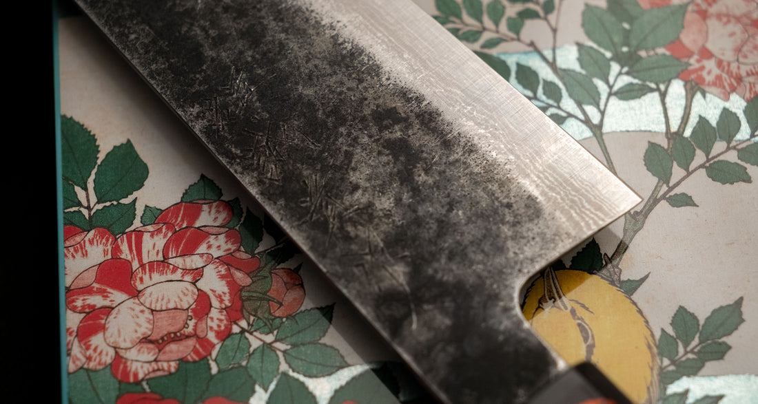 Tanaka Santoku Aogami #2 Kuro-uchi Damascus 165mm (6.5")