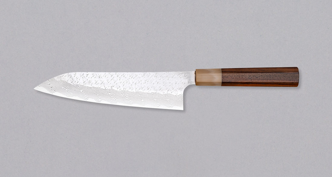 Nigara Gyuto STRIX Damascus Tsuchime Wa Rosewood 210mm (8.3")