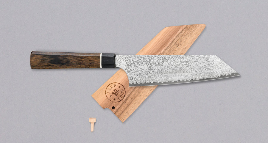 Bunka Black Damascus 165mm (6.5") [Saya Included]_1