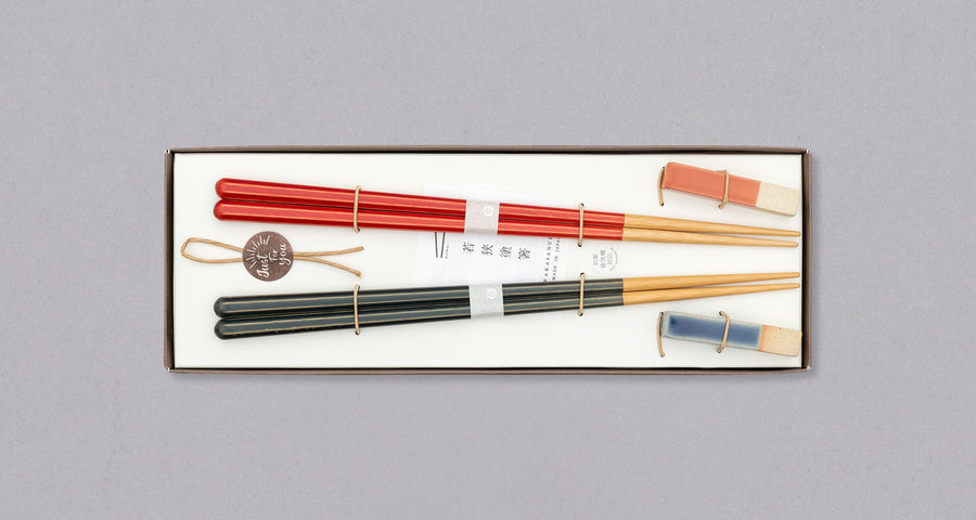 Haze Chopstick Gift Set – Navy Blue and Red