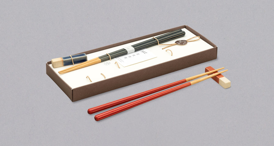 Haze Chopstick Gift Set – Navy Blue and Red