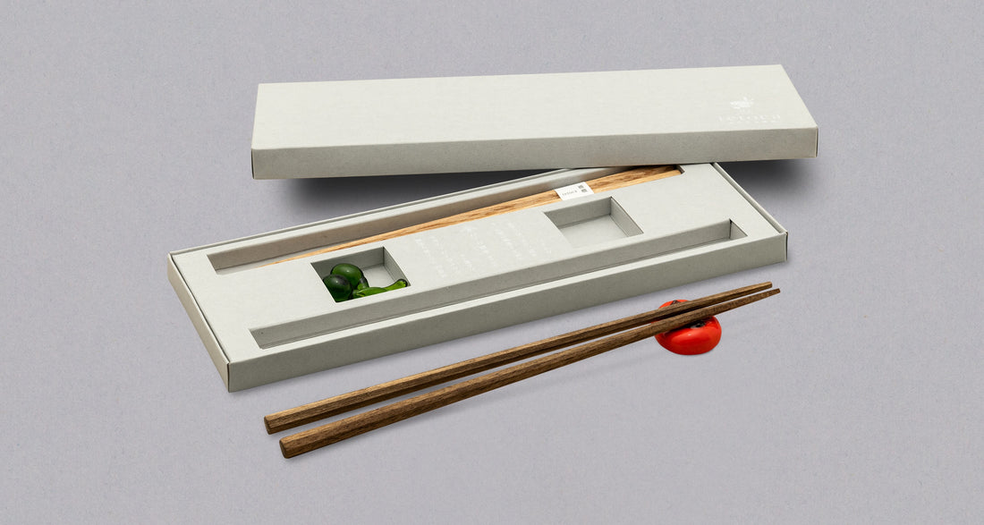 Tetoca Persimmon and Olive Wood Chopstick Gift Set
