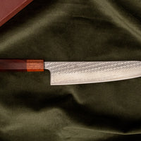 Hokiyama Gyuto Ginsanko Nawame Damascus 210mm (8.3") [Kaotan/Rosewood]