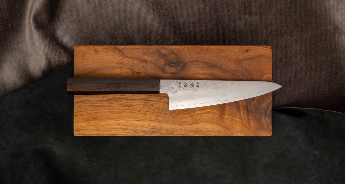 Hatsukokoro Ginrei Ko-Santoku Ginsanko Nashiji Ebony Wa 150mm (5.9")