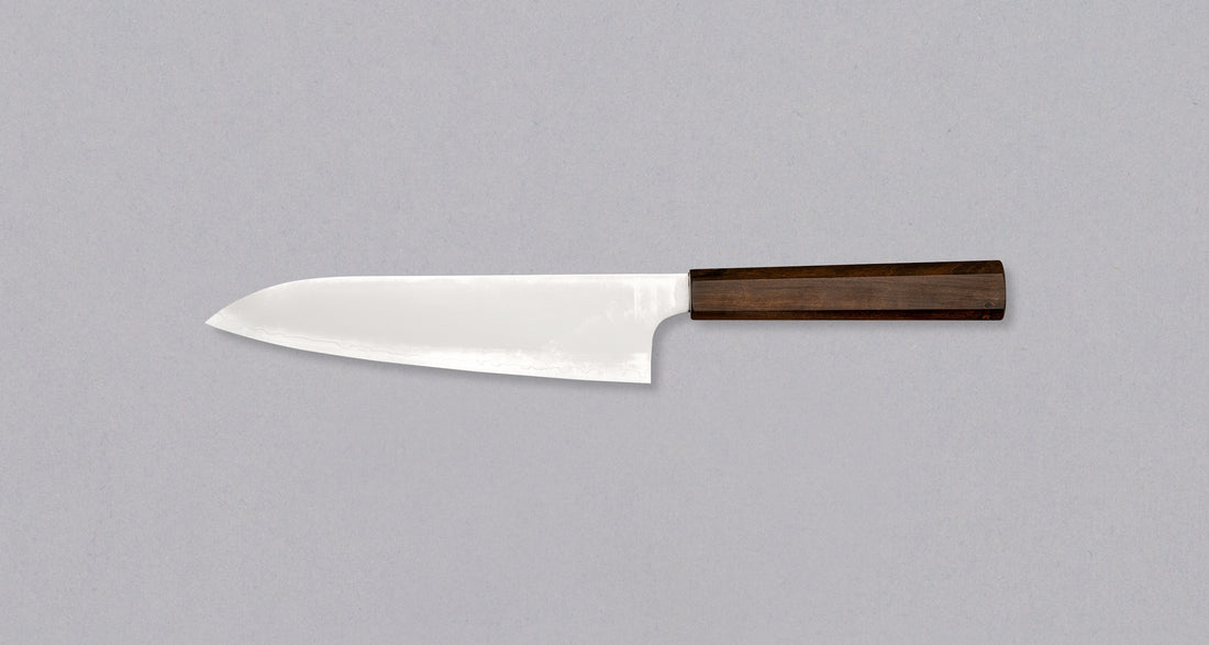 Hatsukokoro Kanetsugu Gyuto z oceli Chromax, migaki 210mm (8.3") [Ebony]