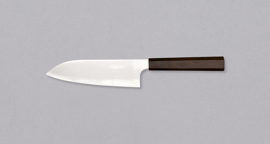 Hatsukokoro Kanetsugu Santoku Chromax Migaki 170mm (6.7") [Ebony]