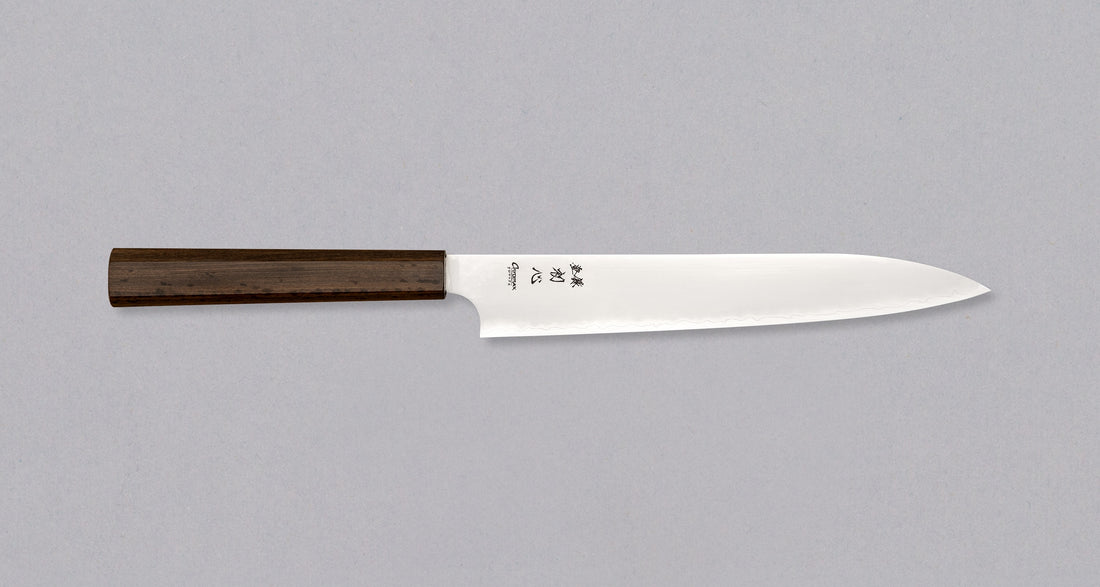 Hatsukokoro Kanetsugu Sujihiki Chromax Migaki 240mm (9.4") [Ebony]