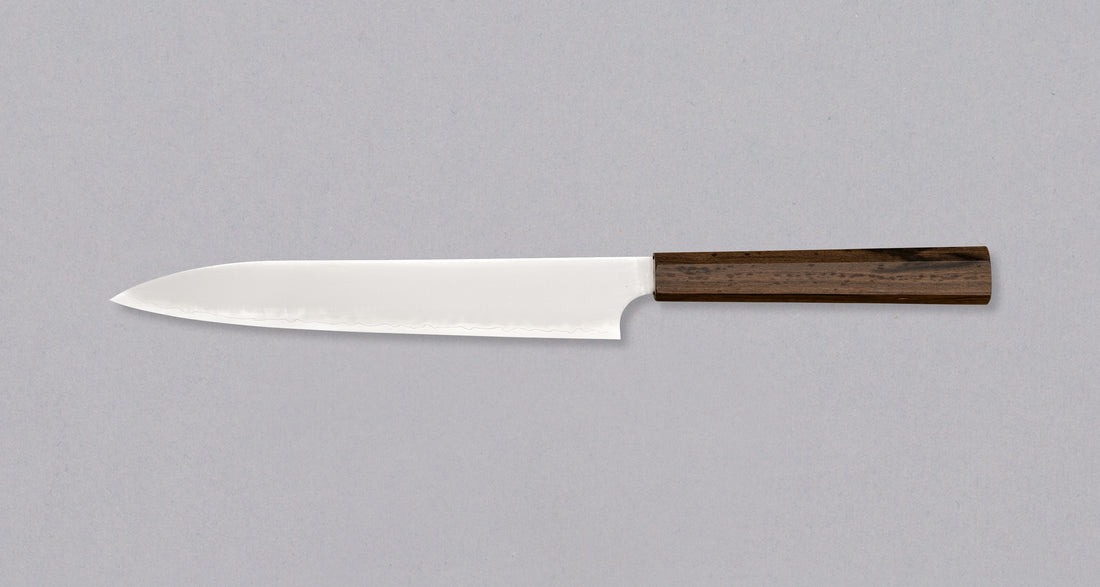 Hatsukokoro Kanetsugu Sujihiki Chromax Migaki 240mm (9.4") [Ebony]