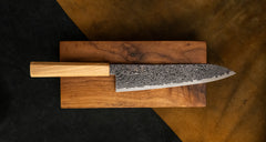 Hatsukokoro Mercury Gyuto Kurozome Damascus 210mm (8.3") [Mono Olivewood]