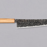 Hatsukokoro Mercury Gyuto Kurozome Damascus 210mm (8.3") [Mono Olivewood]