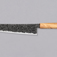 Hatsukokoro Mercury Gyuto Kurozome Damascus 210mm (8.3") [Mono Olivewood]