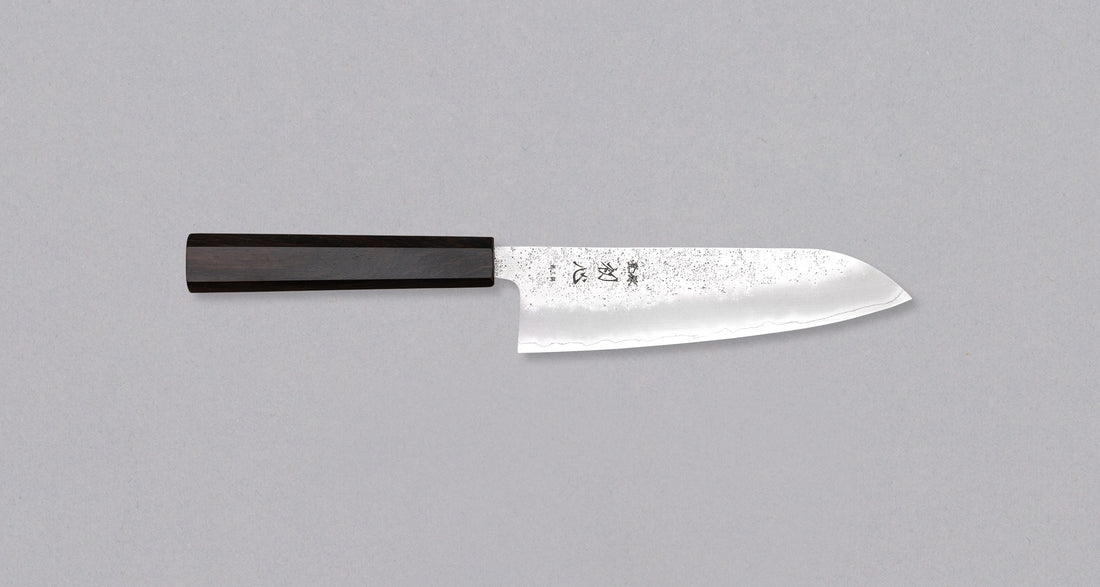 Hatsukokoro Ginrei Santoku Ginsanko Nashiji Ebony 170mm (6.7")