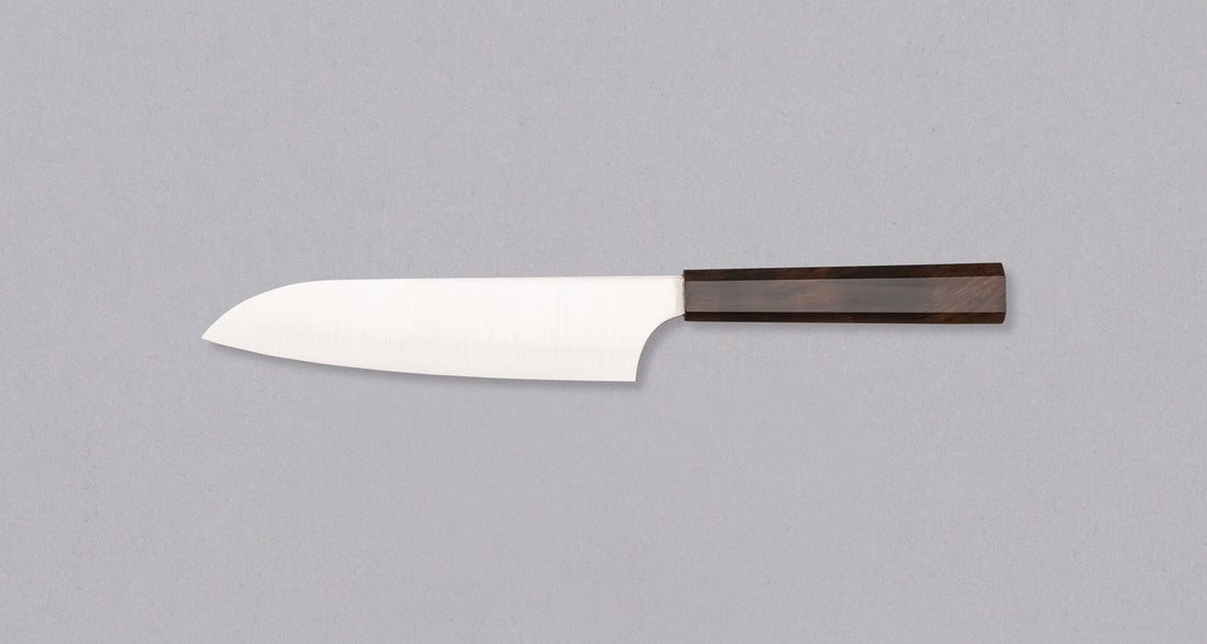 Hayabusa Santoku Aogami Super Ebony 180mm (7.1")