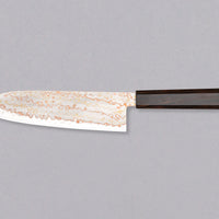 Hayabusa Santoku Aogami #2 Rainbow Damascus is a versatile Japanese kitchen knife ideal for preparing meat, fish, and vegetables. Its blade, made of Aogami #2 steel, is thin and precise. It excels in sharpness, edge retention, and ease of maintenance, but above all - looks - with the unique rainbow damascus pattern!