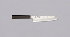Hayabusa Santoku VG-10 Tsuchime Damascus Ebony 180mm (7.1")