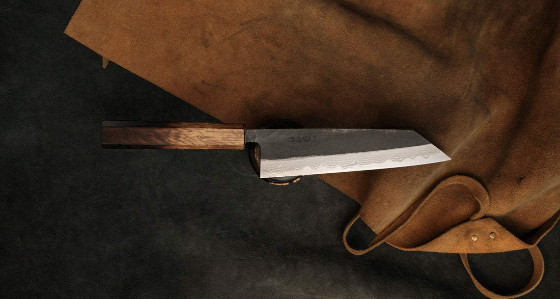 Naoto Kitaoka Bunka Aogami #1 damasco Kuro-uchi 180mm (7.1")